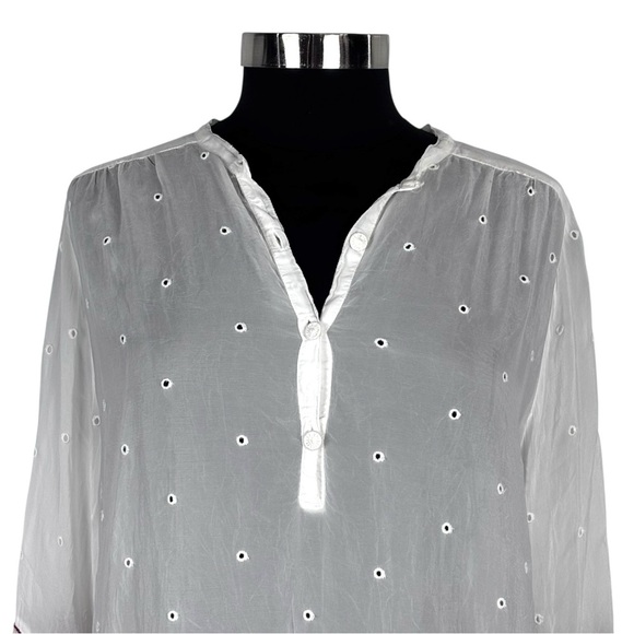 JOHNNY WAS EMBROIDERED EYELET BOHO PULLOVER TUNIC TOP - Picture 7 of 16